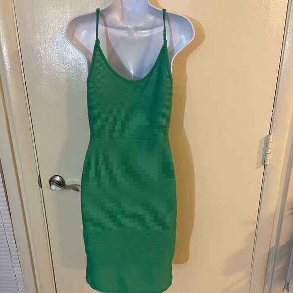 Shein Green ribbed body con dress. - Picture 2 of 4